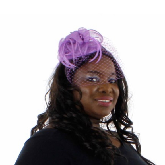 Charisma Sinamay Fascinator Cocktail Hat with Headband and Netting - Picture 6 of 7